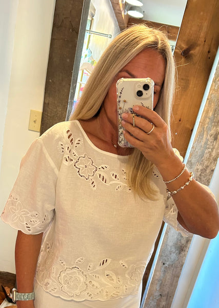 Day Embroidered Linen Top
