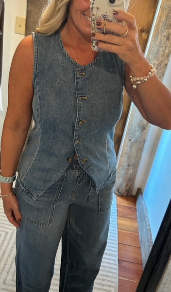 Remington Denim Button Up Vest