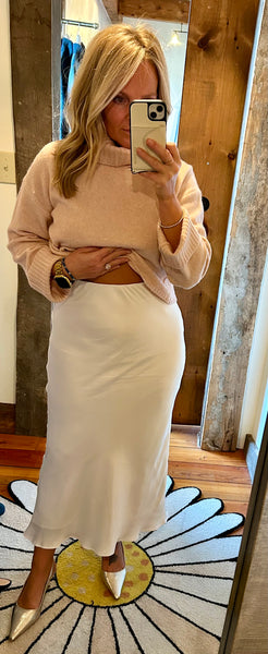 Europa Luxe Sheen Midi Skirt