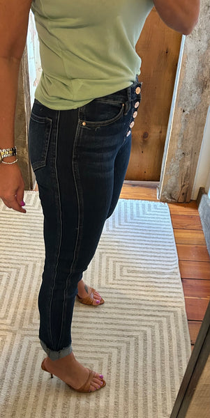Side Panel Crop Skinny Jean