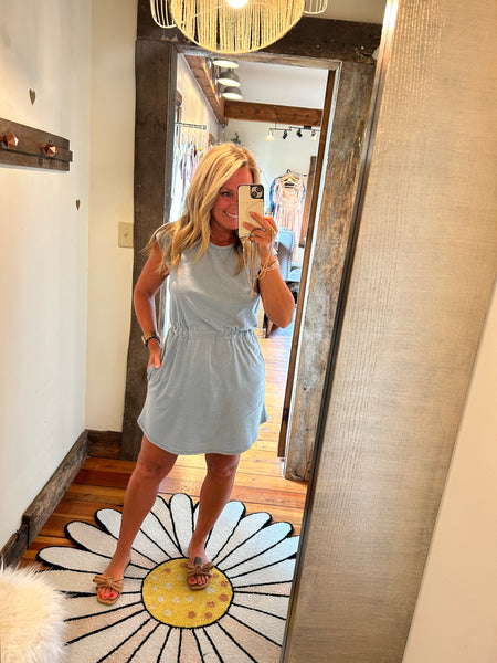 Paxton Knit Denim Jersey Mini Dress