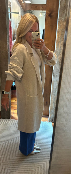 Cable Knit Longline Coat