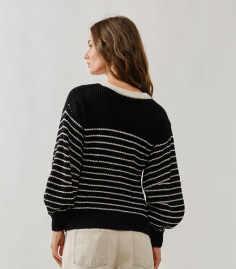 Blouson Sleeve Stripe Cardi