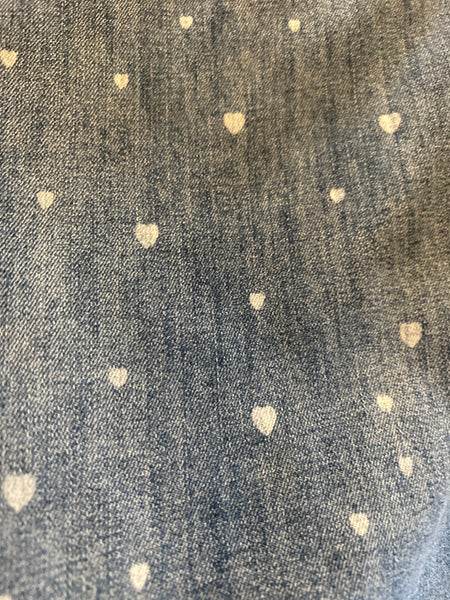 HR Wide Leg Denim with Heart Print - The Green Shelf Boutique