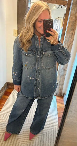 Mila Jeweled Denim Pant