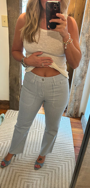 HR Raw Hem Stripe Jean