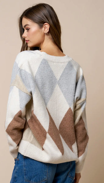 Argyle V-Neck Cardi