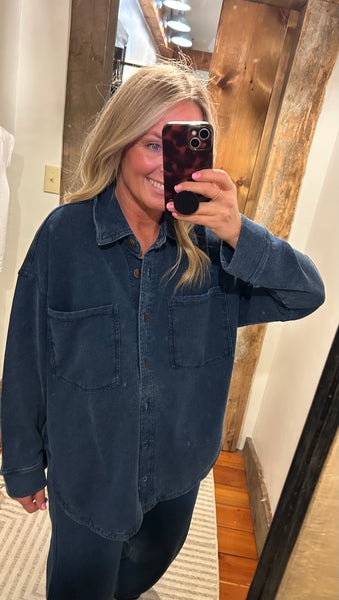 All Day Knit Denim Jacket - The Green Shelf Boutique