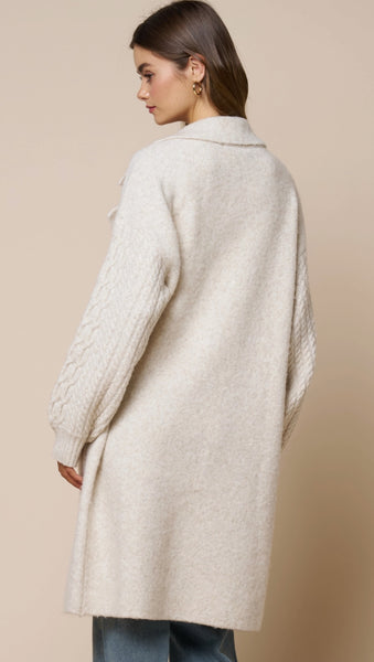 Cable Knit Longline Coat