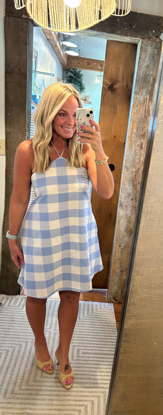 Flora Gingham Romper Dress