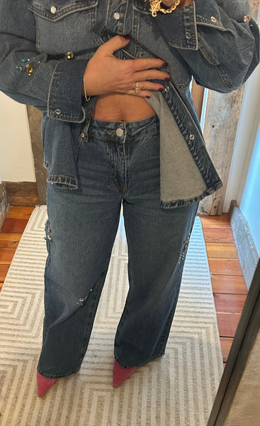 Mila Jeweled Denim Pant