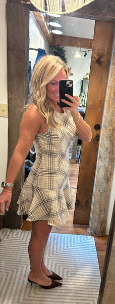 Cedar Plaid Drop Waist Mini Dress
