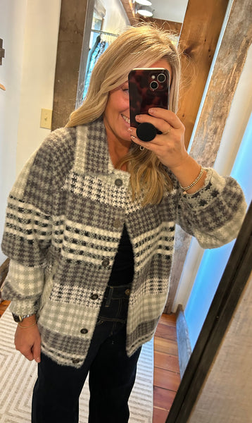 Plaid Bomber Coatigan