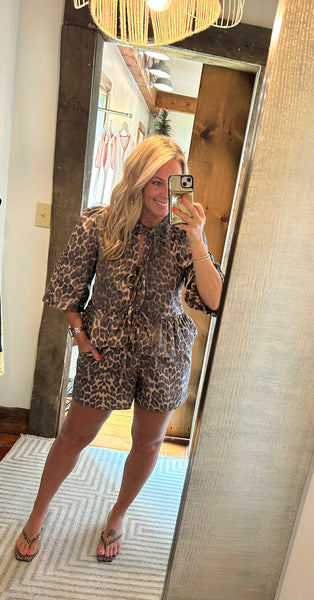 Leopard Peplum Top