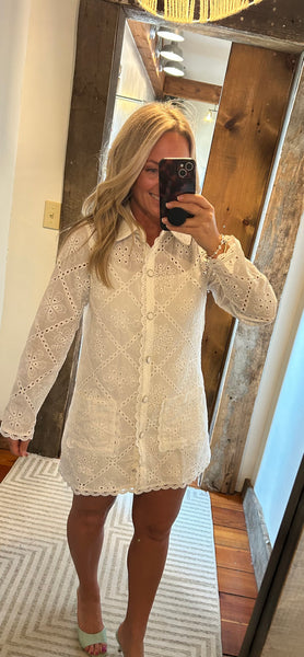 Reese Eyelet Long Sleeve Dress