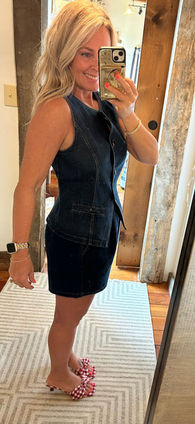 Denim Split Hem Vest