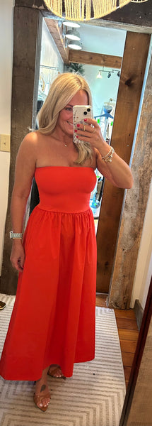Sunsought Strapless Midi Dress