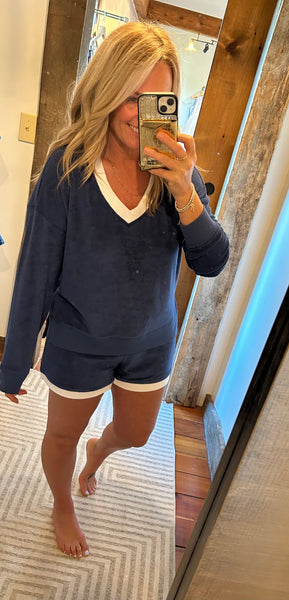 Marx V Neck Terry Pullover