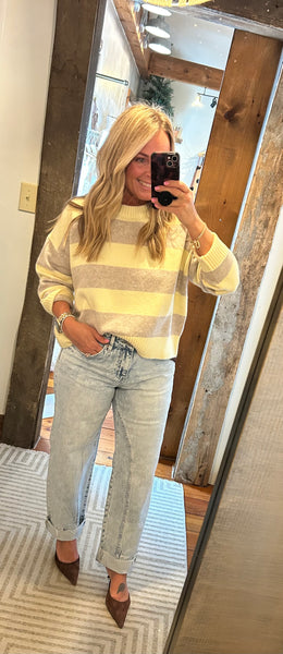 Cirrus Striped Sweater - The Green Shelf Boutique