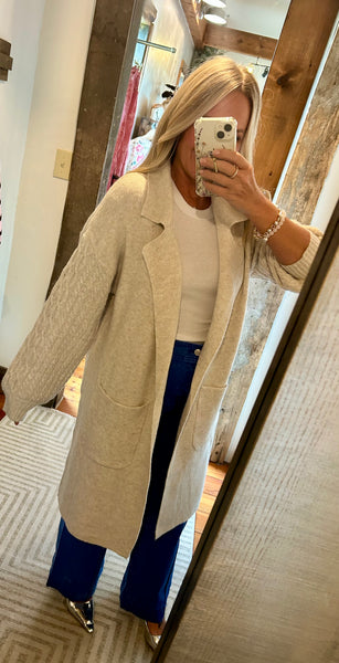 Cable Knit Longline Coat
