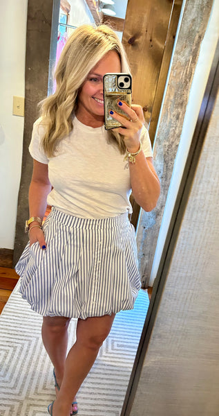 Striped Bubble Hem Skirt
