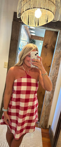 Flora Gingham Romper Dress