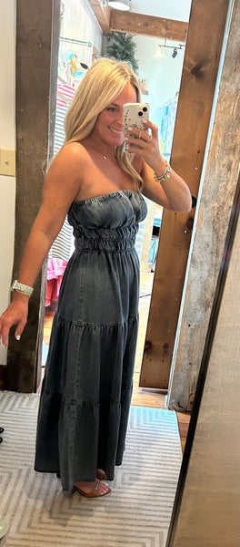Clara Tiered Denim Dress