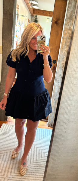 Mixed Media Polo Mini Dress