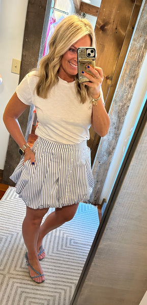 Striped Bubble Hem Skirt