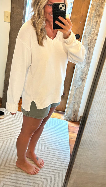 All Around Cotton V Neck Sweater