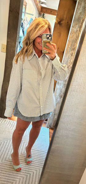 Isra Striped Button Up Top