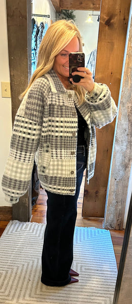 Plaid Bomber Coatigan