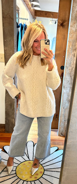 All That Glitters Cable Knit Sweater