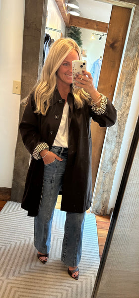 Lena Check Midi Trench Coat