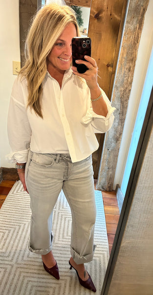 Poppi Cropped Button Down Top