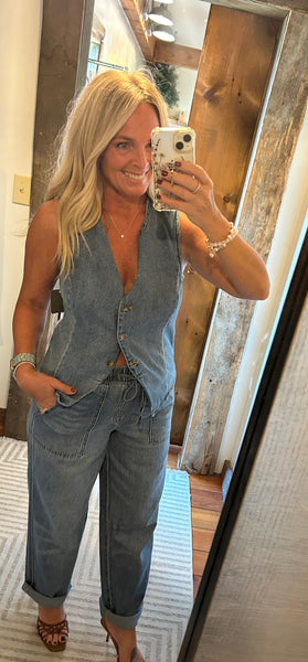 Remington Denim Button Up Vest