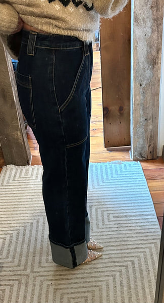 HR Wide Leg Cuffed Hem