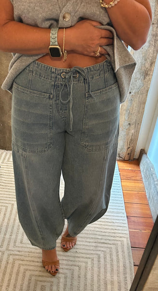 Brynn Barrel Jean with Drawstring Waist
