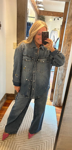 Molli Jeweled Denim Top