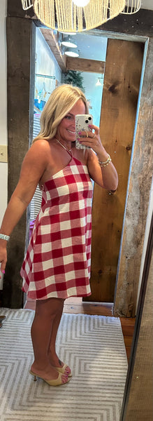 Flora Gingham Romper Dress