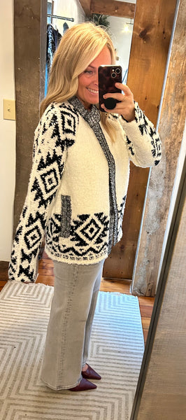 Textured Knit Sweater Jacket