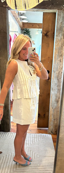 Gracie Pleated Linen Top