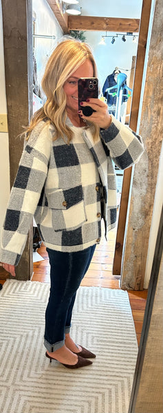 Lola Buffalo Plaid Sweater Jacket
