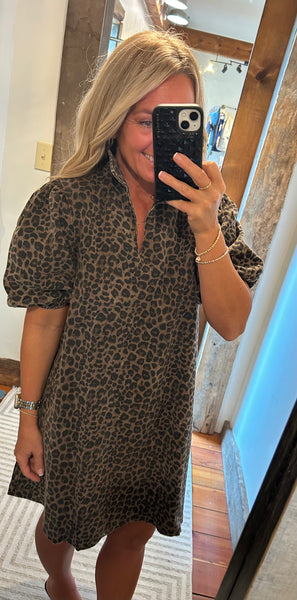 Leopard Denim Mini Dress