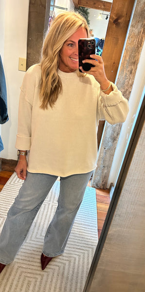 Relaxed Boyfriend Knit Pullover