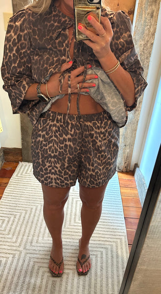 Leopard Tie Shorts