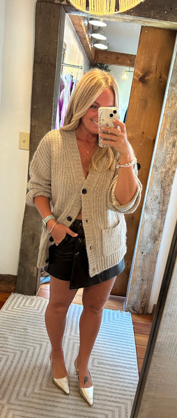 Jade Faux Leather Wrap Skort