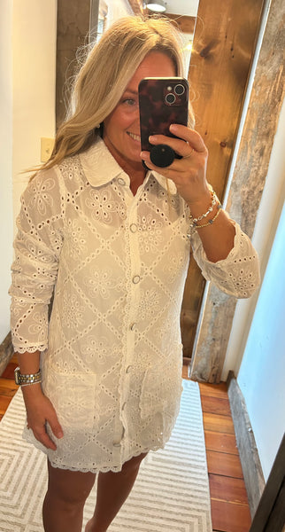 Reese Eyelet Long Sleeve Dress