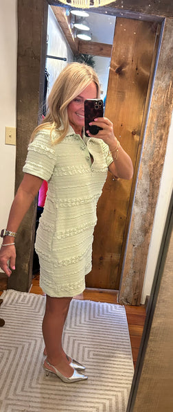 Textured Mini Dress - The Green Shelf Boutique