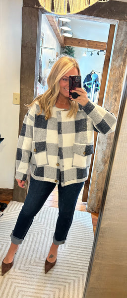 Lola Buffalo Plaid Sweater Jacket